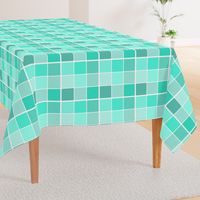 Mint Jade Green Grid of Tonal Squares