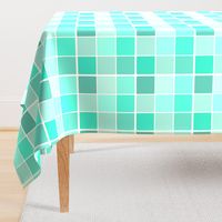 Mint Jade Green Grid of Tonal Squares