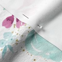 Grace Watercolor Floral with Gold Speckles