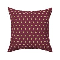 polka dots - dark red and gold