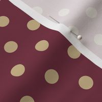 polka dots - dark red and gold