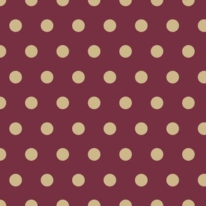 polka dots - dark red and gold