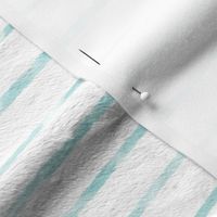 Aqua  / Teal Blue Watercolor Stripe