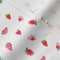 Baby strawberries, tiny scale || watercolor pattern for nursery