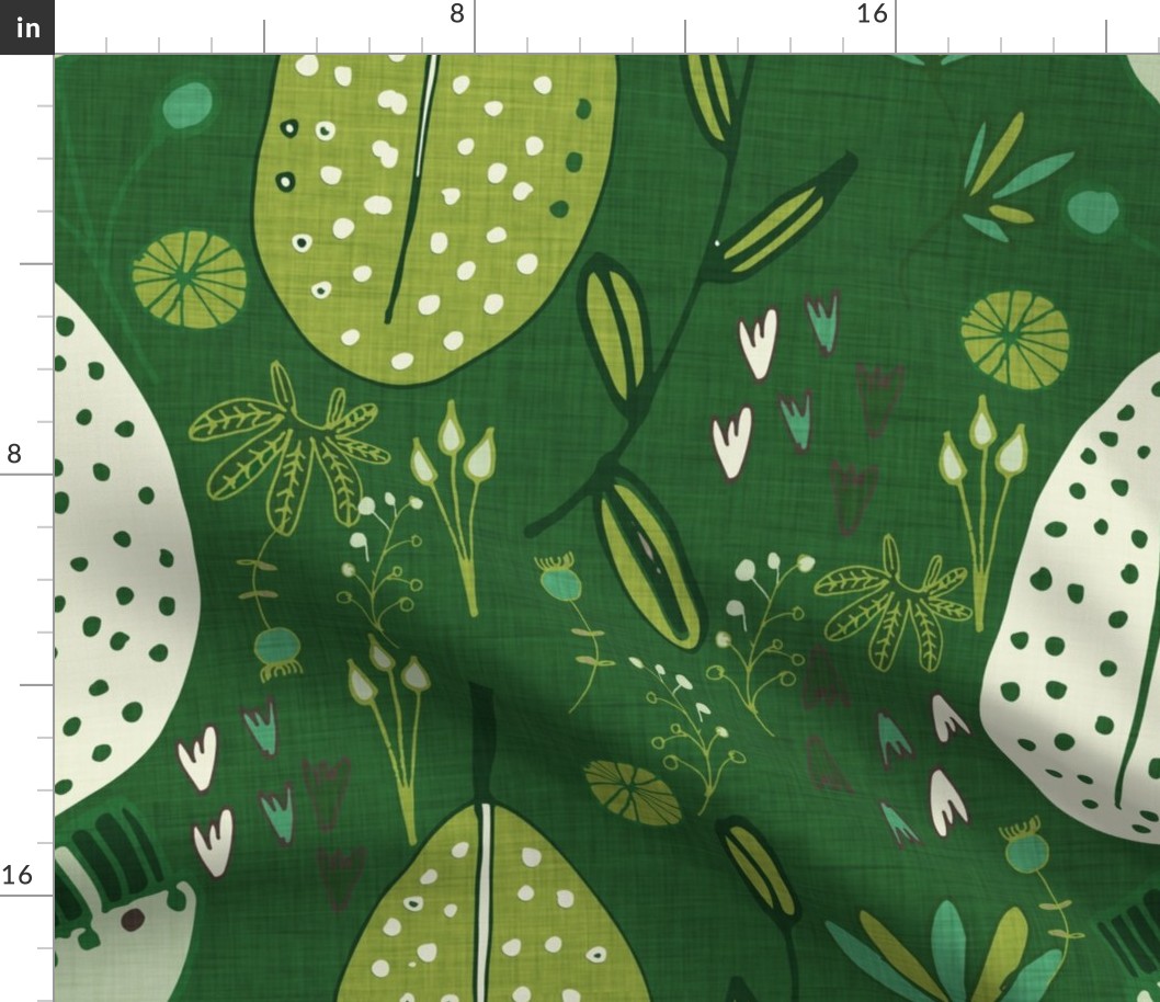 Emerald Forest Floral Cord dark text