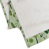 Emerald Forest Floral Cord Green
