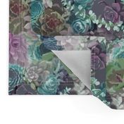 succulents fabric lilac