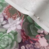 succulents fabric peach