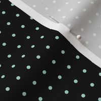 Mint polka dots on black