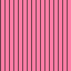 Pink with black pinstripes