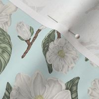 Magnolia in teal - Mississippi State Flower - Louisiana State Flower