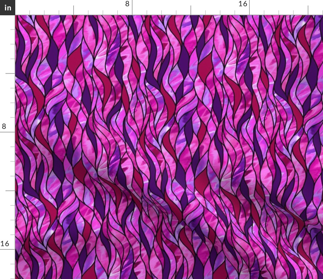 Stained Glass Waves—pinks