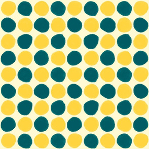 Misshapen Spots Yellow/Teal