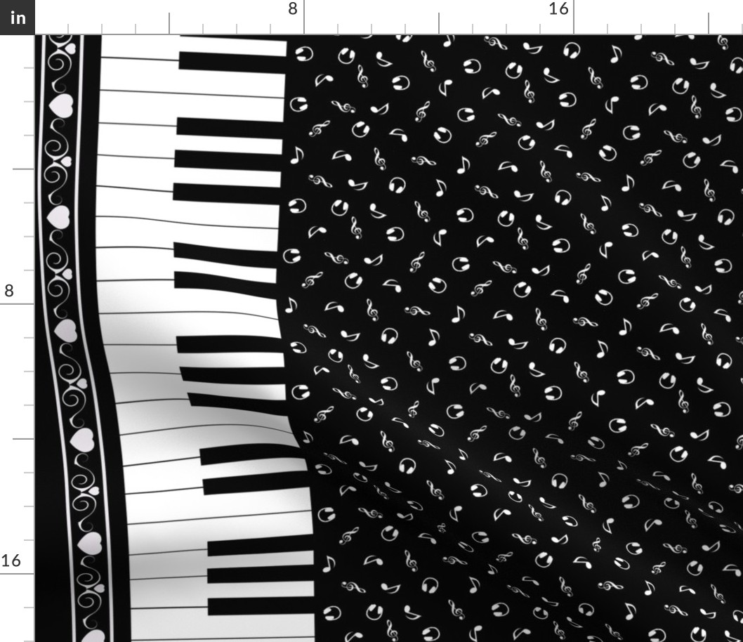 Music Time Black Fabric | Spoonflower