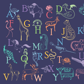 French alphabet dark blue