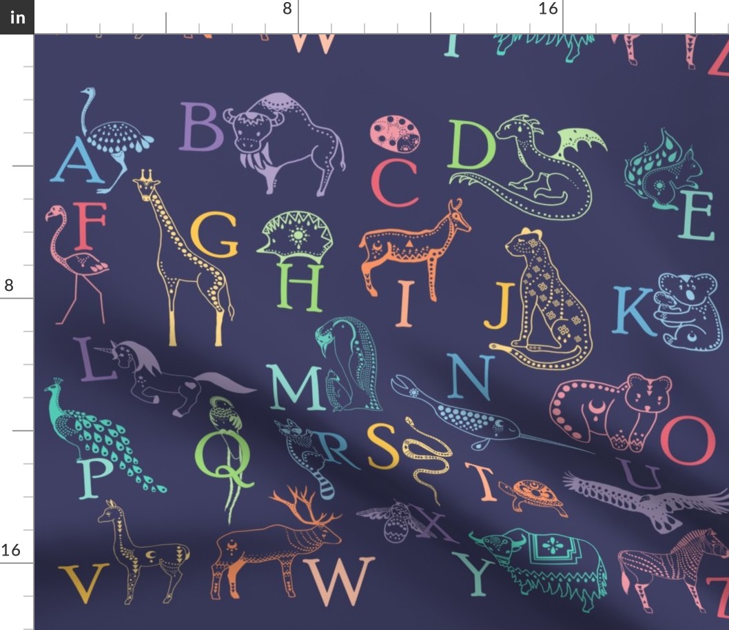 French alphabet dark blue