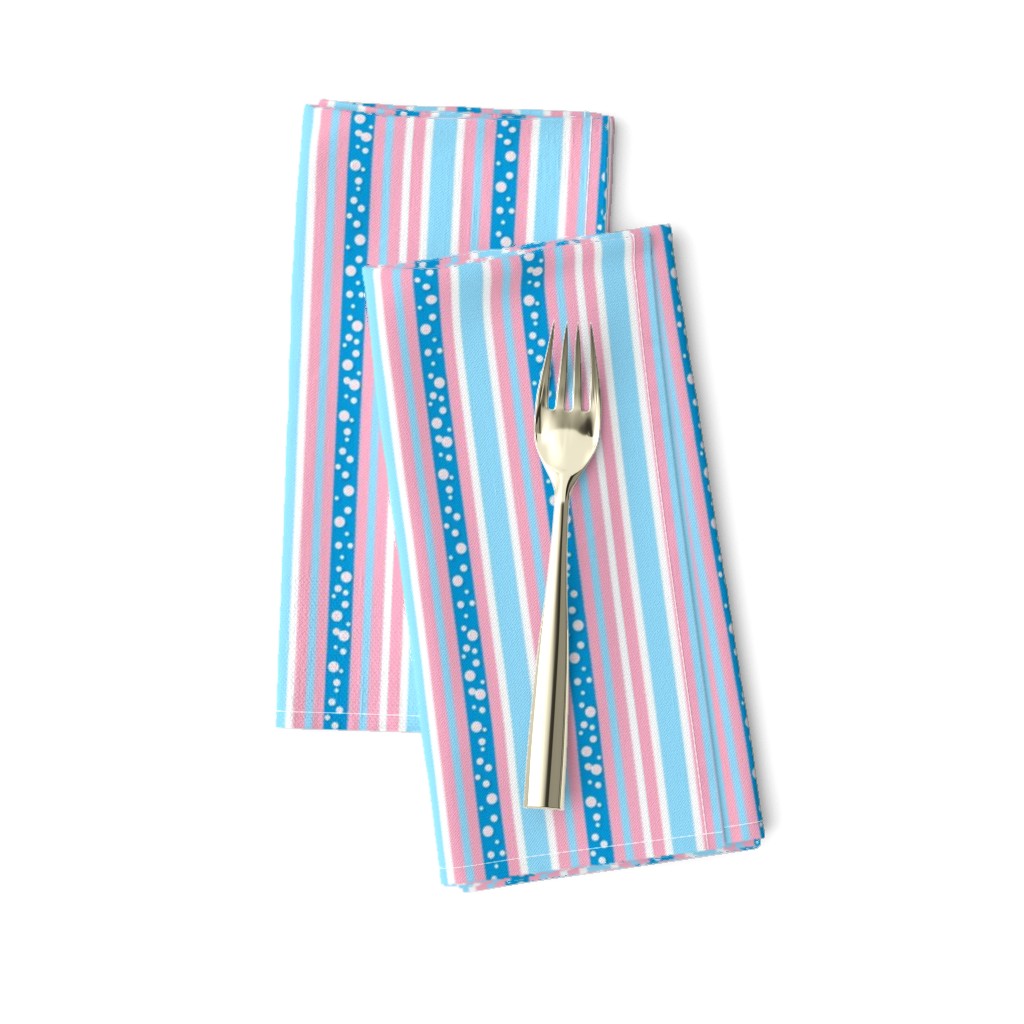 JP11 - Narrow - Bubbling Carbonated Stripes in Pastel Pink and Baby Blue