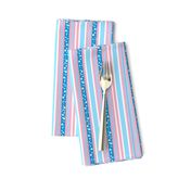 JP11 - Narrow - Bubbling Carbonated Stripes in Pastel Pink and Baby Blue