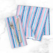 JP11 - Narrow - Bubbling Carbonated Stripes in Pastel Pink and Baby Blue