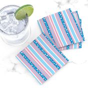 JP11 - Narrow - Bubbling Carbonated Stripes in Pastel Pink and Baby Blue