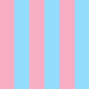 JP11 -  Wide Basic Stripes in Pastel Pink and Baby Blue