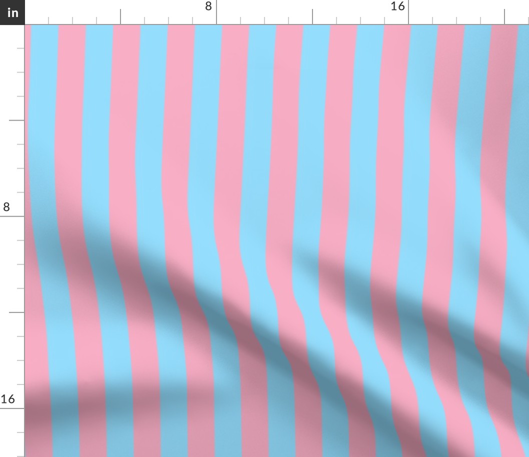 JP11 -  Wide Basic Stripes in Pastel Pink and Baby Blue