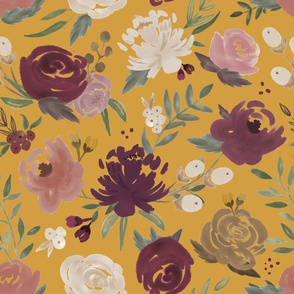 "Autumn Blooms" on Gold