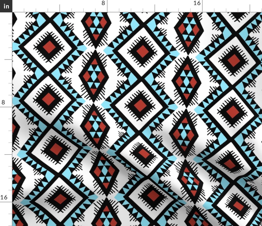 Native American Rain Pattern Turquoise