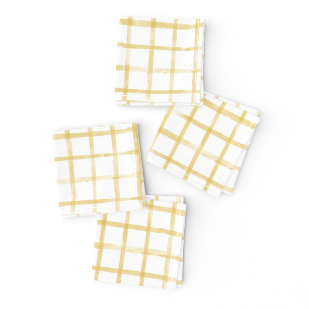 Large Mustard / Gold Watercolor Grid