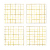 Large Mustard / Gold Watercolor Grid