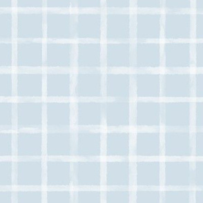 Large White Watercolor Grid on Light Blue