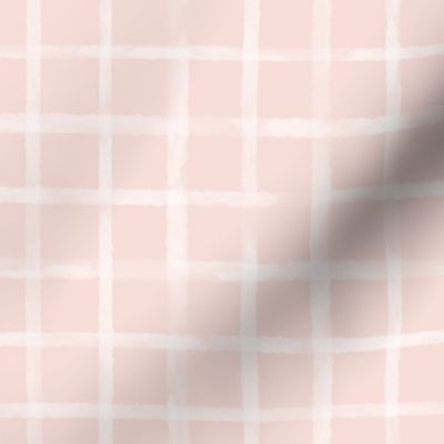 Large White Watercolor Grid on Soft Pink
