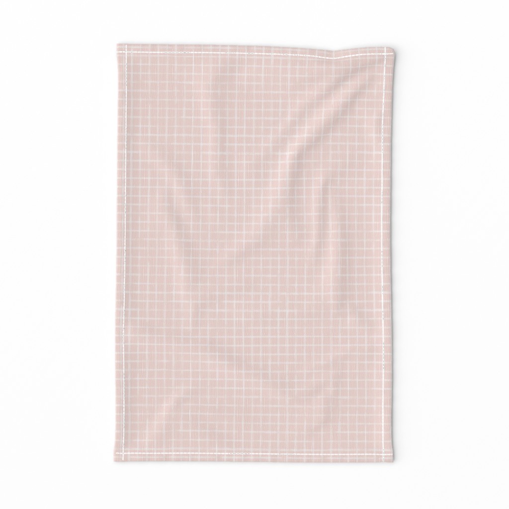 Small Scale White Watercolor Grid on Soft Pink