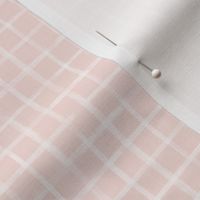 Small Scale White Watercolor Grid on Soft Pink