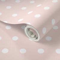 Small White Polka Dots on Soft Pink