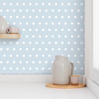 Small White Polka Dots on Blue