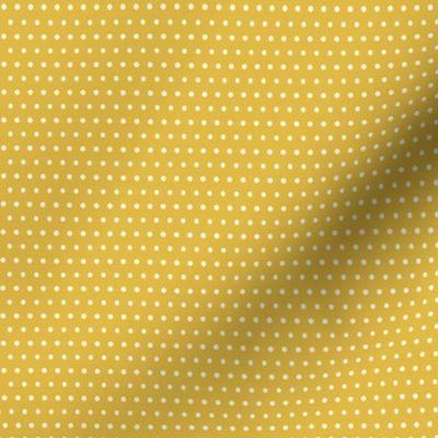 Small White Polka Dots On Mustard