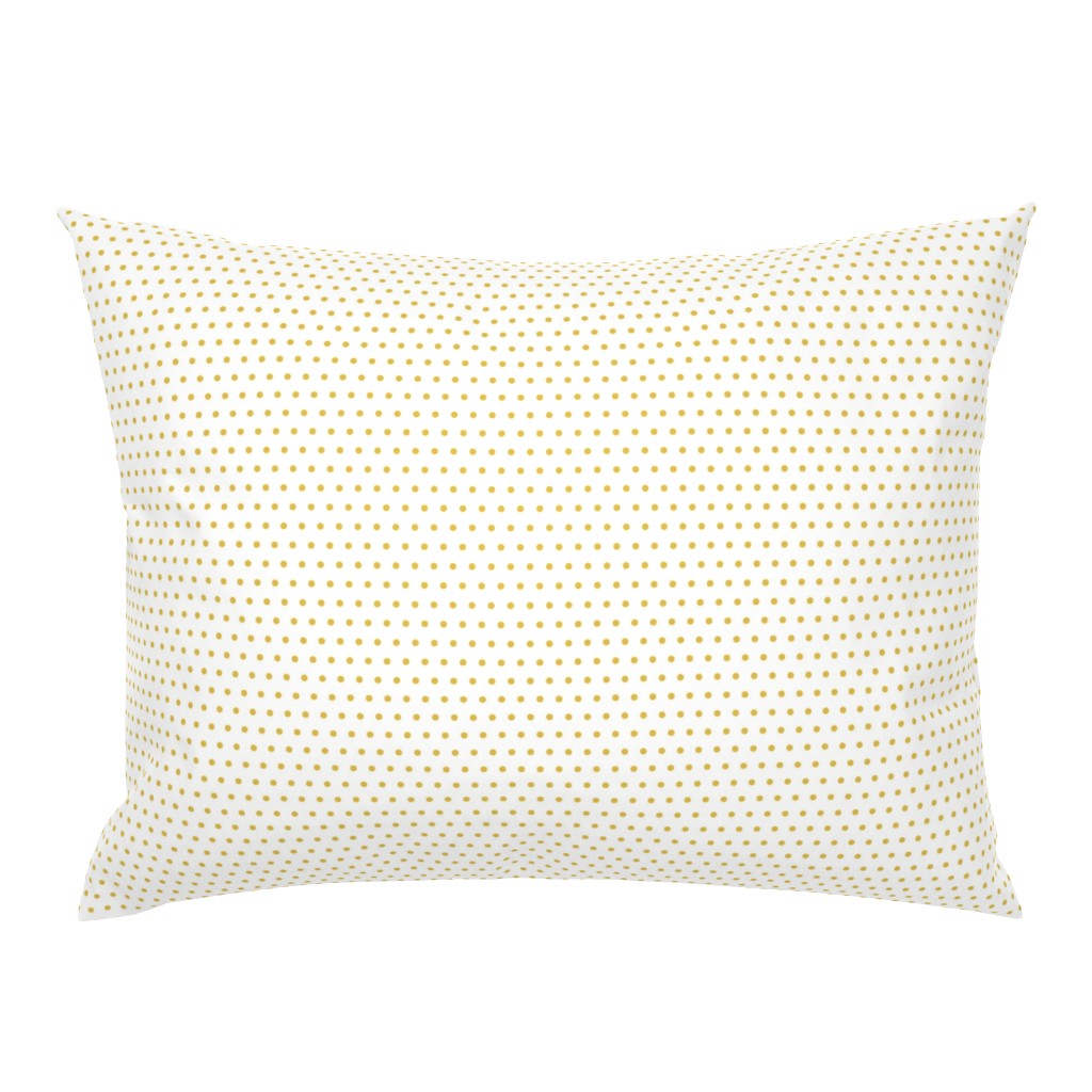 Mustard Polka Dots on White