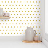 Mustard Polka Dots on White