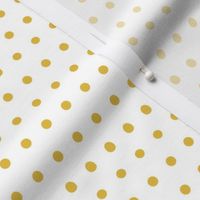 Mustard Polka Dots on White