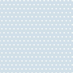 White Polka Dots On Light Blue