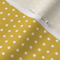 White Polka Dots On Mustard