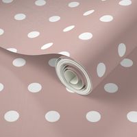 White Polka Dots On Mauve