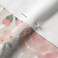Soft Watercolor Floral on Tan Stripes