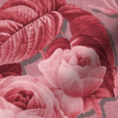 Belles Fleurs ~  Jolie Rayure ~  Rhoda Faux Linen Luxe  