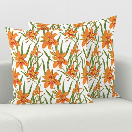 day lily on white 8x8