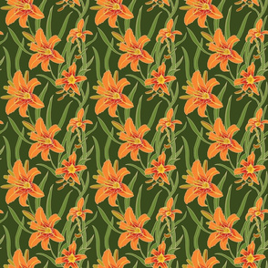 day lily on green 6x6