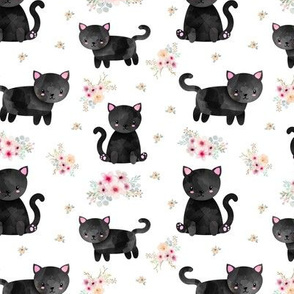 Black Kitten Floral
