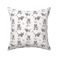 Kitten Grey Tabby Floral