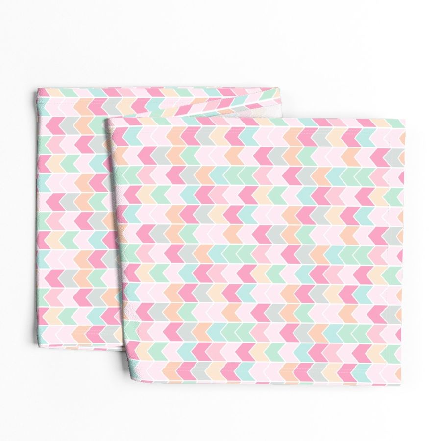 Chevron Arrows - Pink Peach Mint